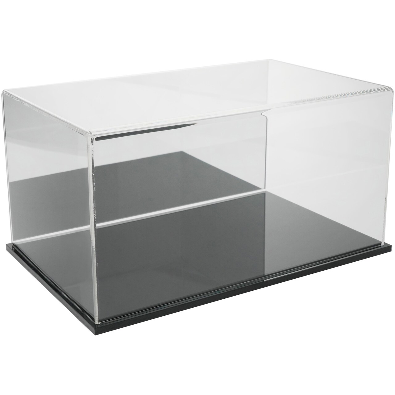 Plymor Clear Acrylic Display Case with Hardwood Base, 16" W x 10" D x 8" H